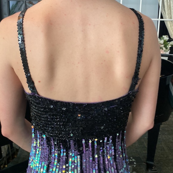 Purple and black to sequenced party dress used in a musical on stage - Picture 3 of 7